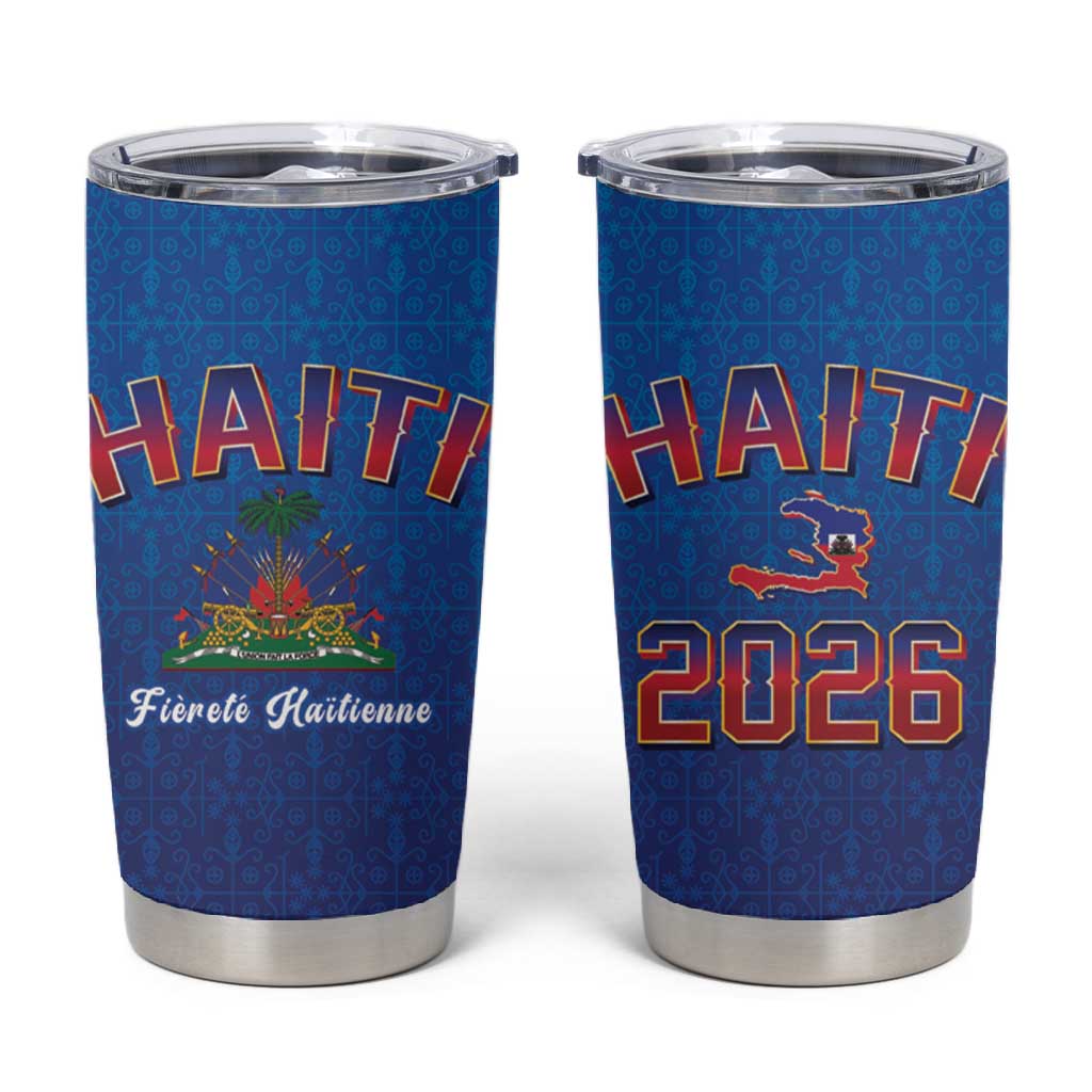 Afro-Haitians World Football 2026 Tumbler Cup Haiti est de Retour Blue Voodoo Veve Spirits - African Pride