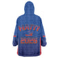 Afro-Haitians World Football 2026 Wearable Blanket Hoodie Haiti est de Retour Blue Voodoo Veve Spirits - African Pride