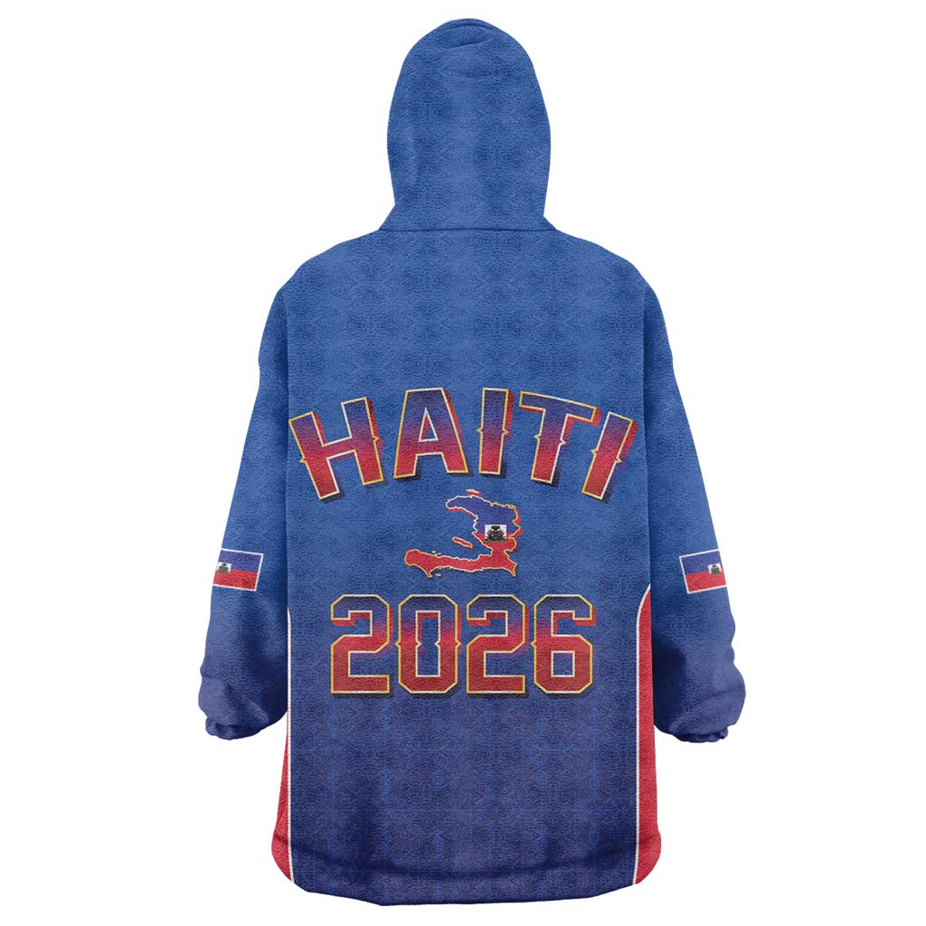 Afro-Haitians World Football 2026 Wearable Blanket Hoodie Haiti est de Retour Blue Voodoo Veve Spirits - African Pride
