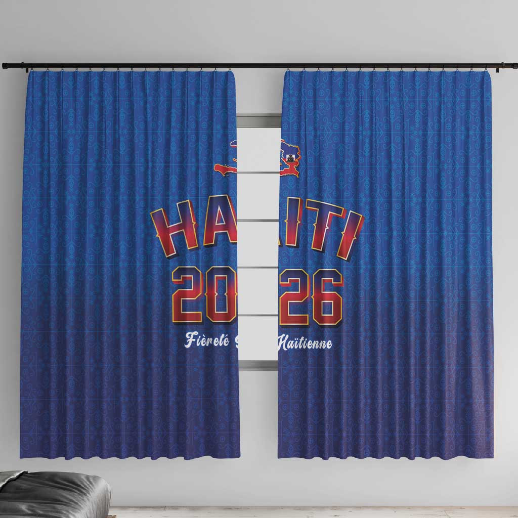 Afro-Haitians World Football 2026 Window Curtain Haiti est de Retour Blue Voodoo Veve Spirits - African Pride