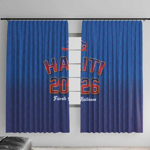 Afro-Haitians World Football 2026 Window Curtain Haiti est de Retour Blue Voodoo Veve Spirits - African Pride