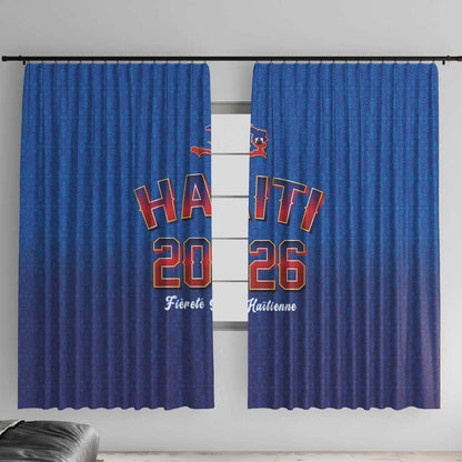 Afro-Haitians World Football 2026 Window Curtain Haiti est de Retour Blue Voodoo Veve Spirits - African Pride