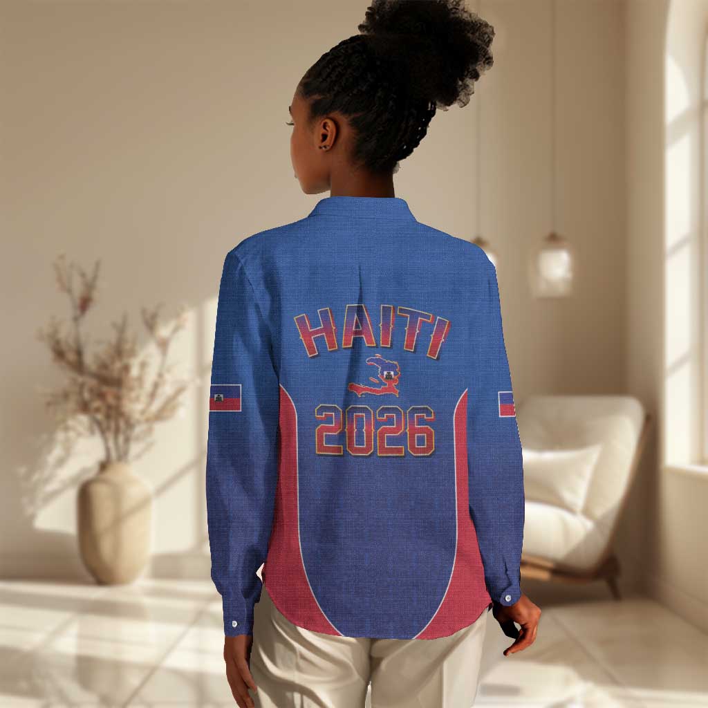Afro-Haitians World Football 2026 Women Casual Shirt Haiti est de Retour Blue Voodoo Veve Spirits - African Pride