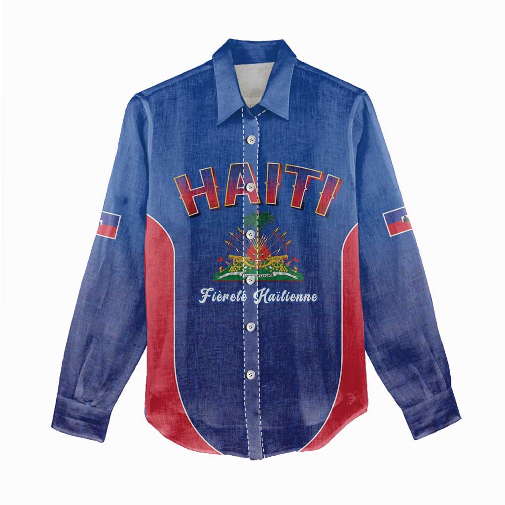 Afro-Haitians World Football 2026 Women Casual Shirt Haiti est de Retour Blue Voodoo Veve Spirits - African Pride