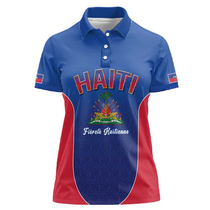 Afro-Haitians World Football 2026 Women Polo Shirt Haiti est de Retour Blue Voodoo Veve Spirits - African Pride