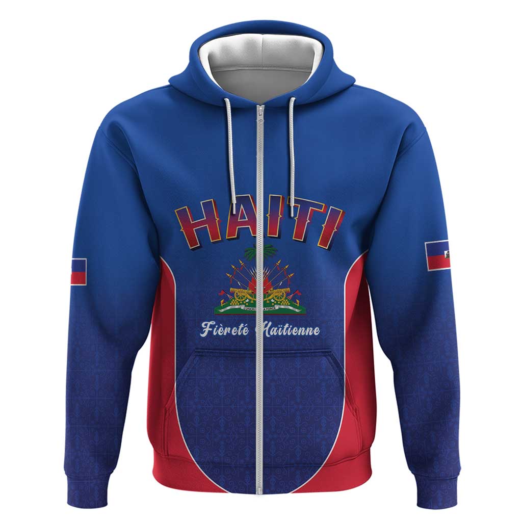 Afro-Haitians World Football 2026 Zip Hoodie Haiti est de Retour Blue Voodoo Veve Spirits - African Pride