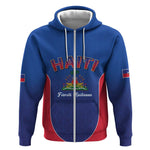 Afro-Haitians World Football 2026 Zip Hoodie Haiti est de Retour Blue Voodoo Veve Spirits - African Pride