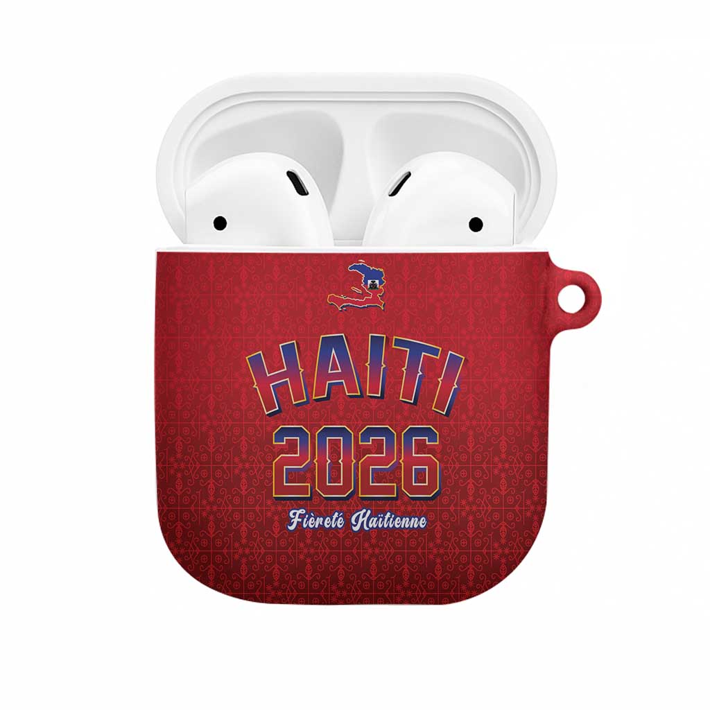 Afro-Haitians World Football 2026 AirPods Case Haiti est de Retour Red Voodoo Veve Spirits