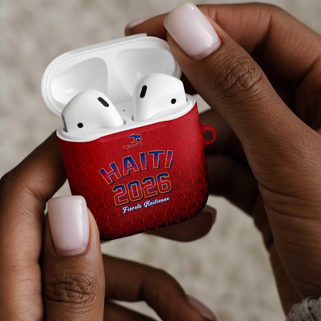 Afro-Haitians World Football 2026 AirPods Case Haiti est de Retour Red Voodoo Veve Spirits