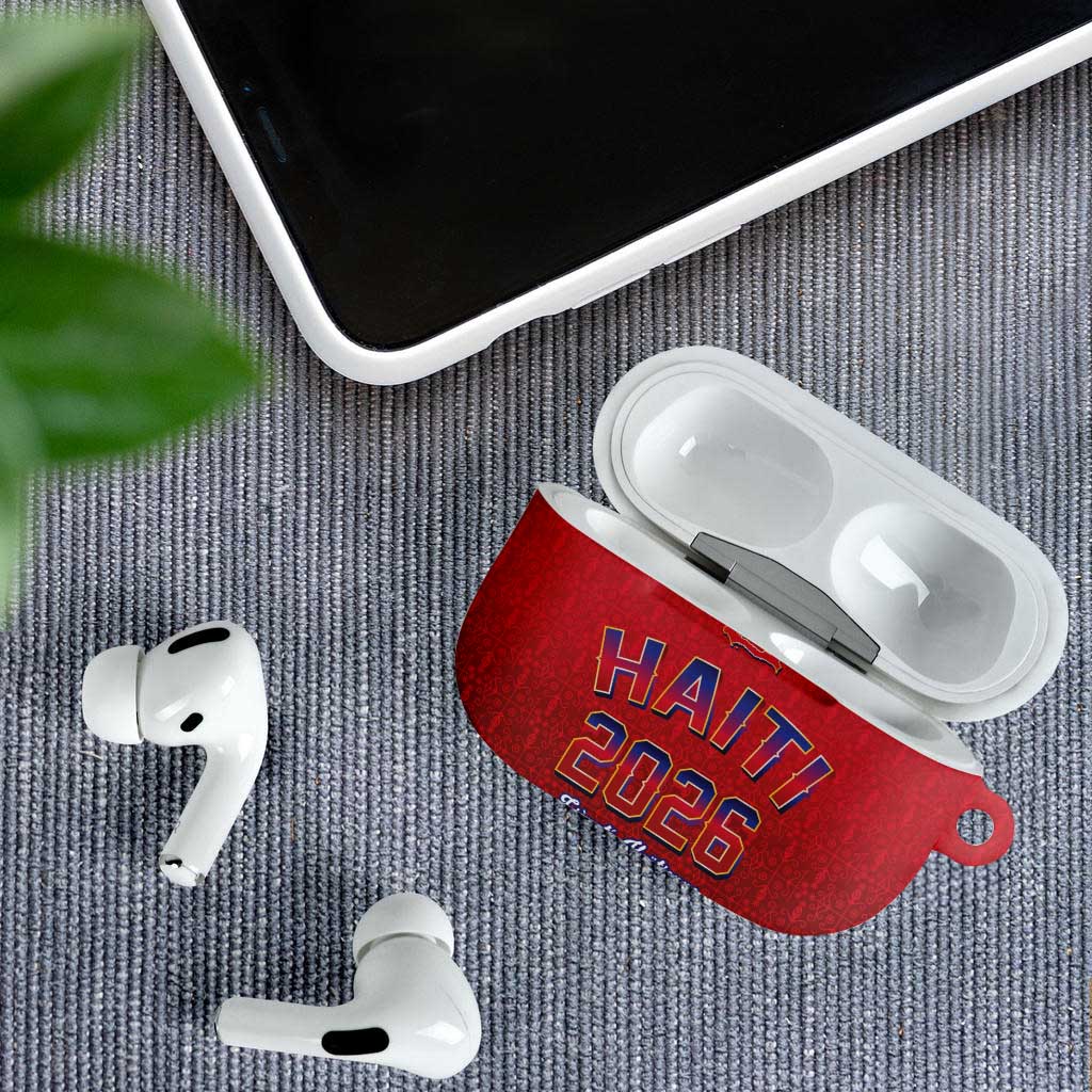 Afro-Haitians World Football 2026 AirPods Case Haiti est de Retour Red Voodoo Veve Spirits