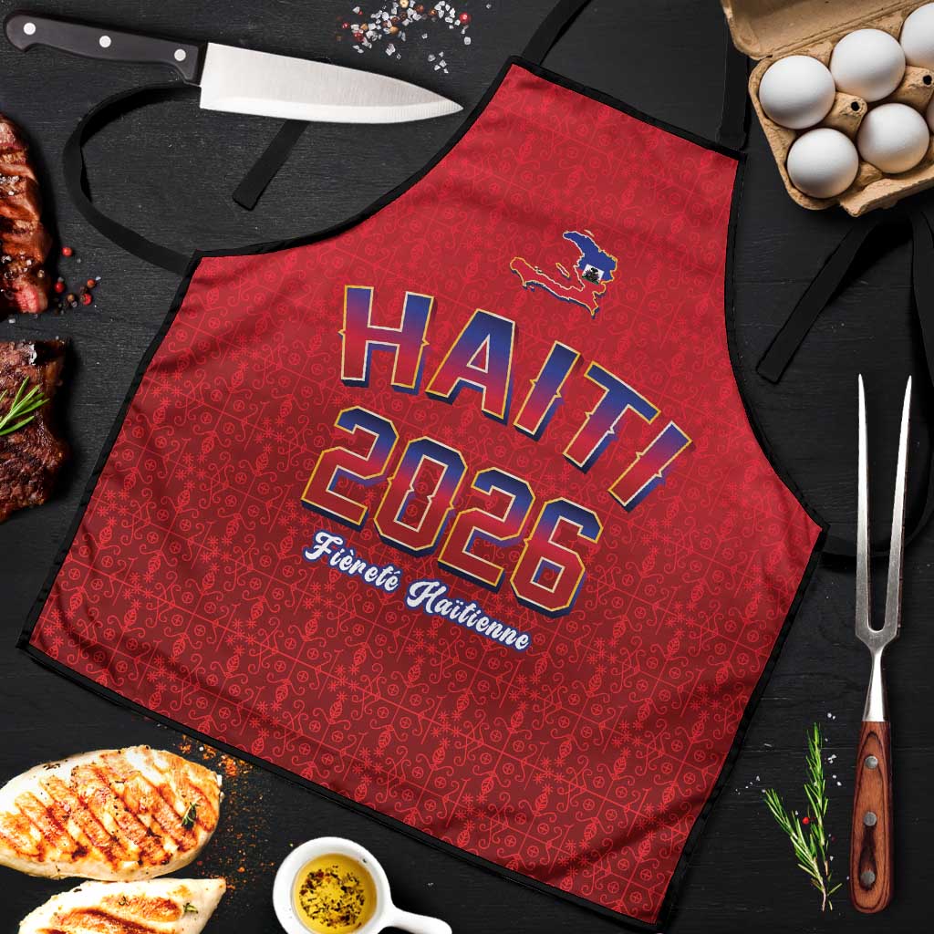 Afro-Haitians World Football 2026 Apron Haiti est de Retour Red Voodoo Veve Spirits
