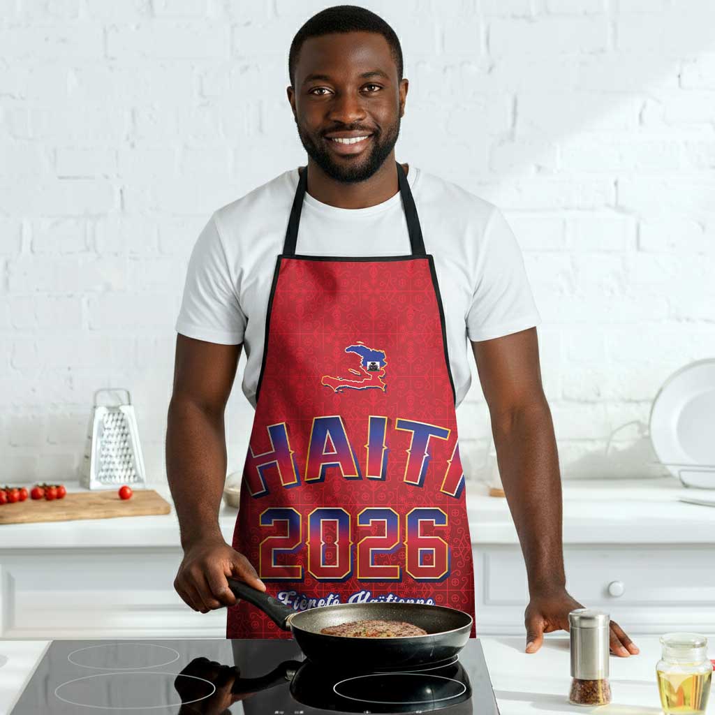Afro-Haitians World Football 2026 Apron Haiti est de Retour Red Voodoo Veve Spirits