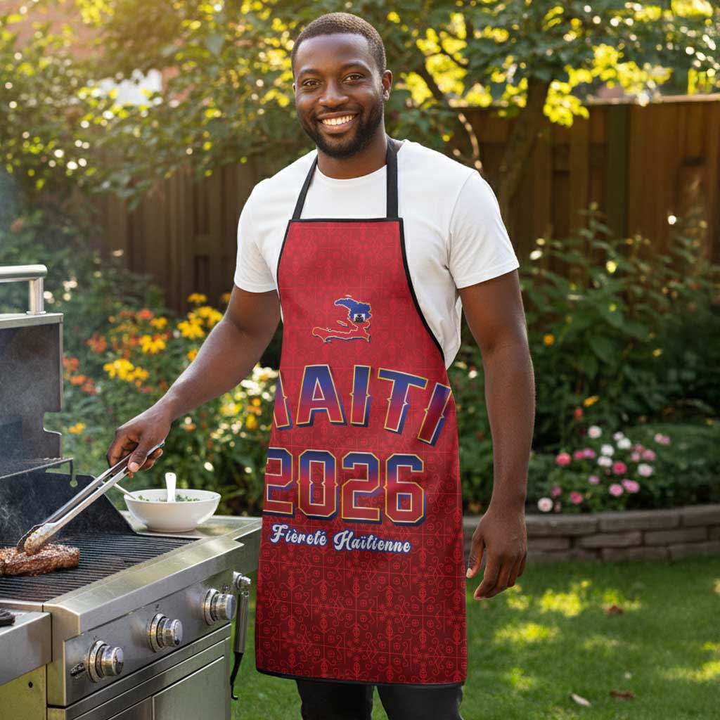 Afro-Haitians World Football 2026 Apron Haiti est de Retour Red Voodoo Veve Spirits