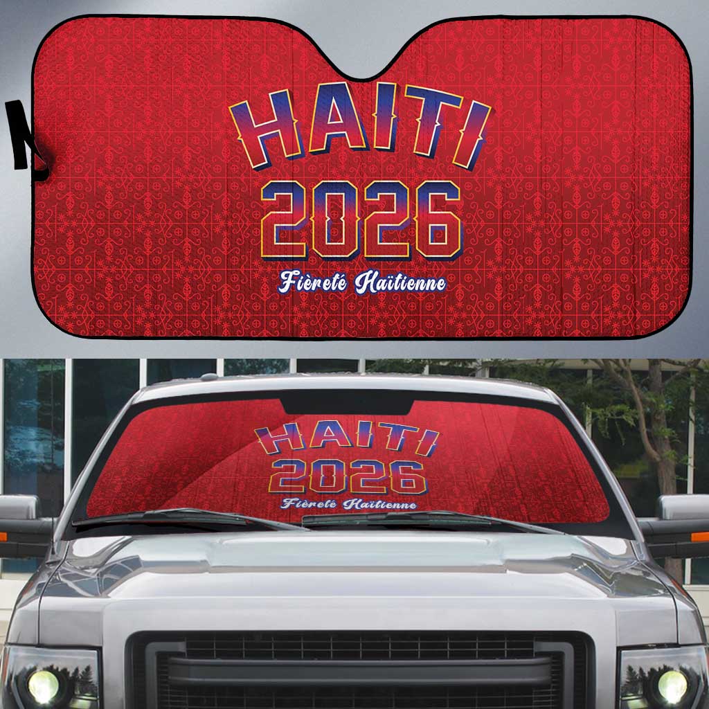 Afro-Haitians World Football 2026 Auto Sun Shade Haiti est de Retour Red Voodoo Veve Spirits