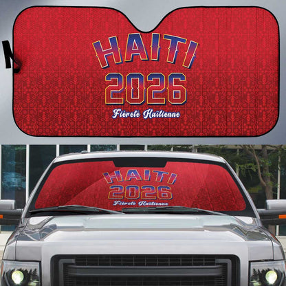 Afro-Haitians World Football 2026 Auto Sun Shade Haiti est de Retour Red Voodoo Veve Spirits