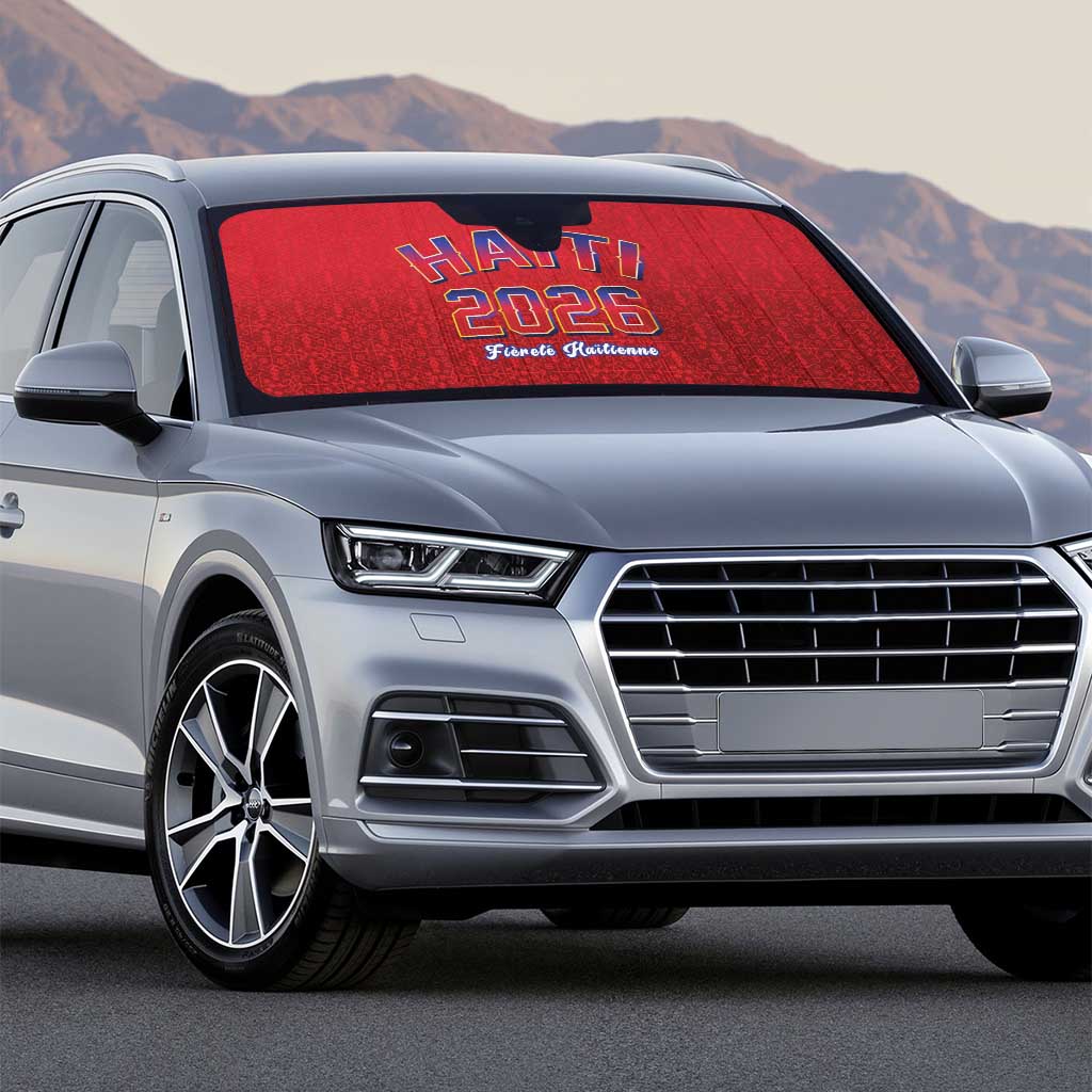 Afro-Haitians World Football 2026 Auto Sun Shade Haiti est de Retour Red Voodoo Veve Spirits