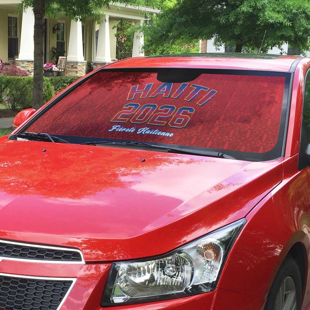 Afro-Haitians World Football 2026 Auto Sun Shade Haiti est de Retour Red Voodoo Veve Spirits