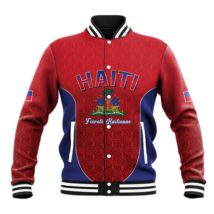 Afro-Haitians World Football 2026 Baseball Jacket Haiti est de Retour Red Voodoo Veve Spirits - African Pride