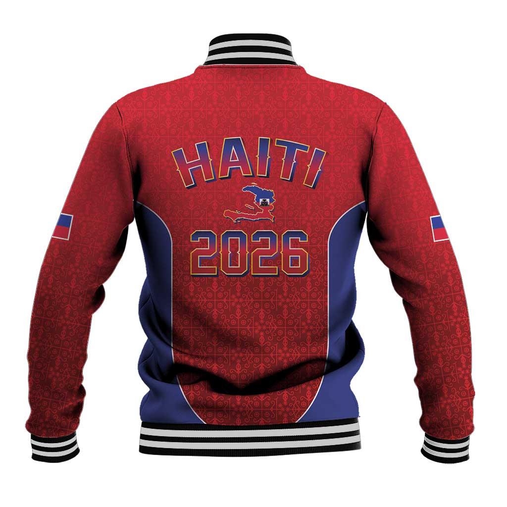 Afro-Haitians World Football 2026 Baseball Jacket Haiti est de Retour Red Voodoo Veve Spirits - African Pride