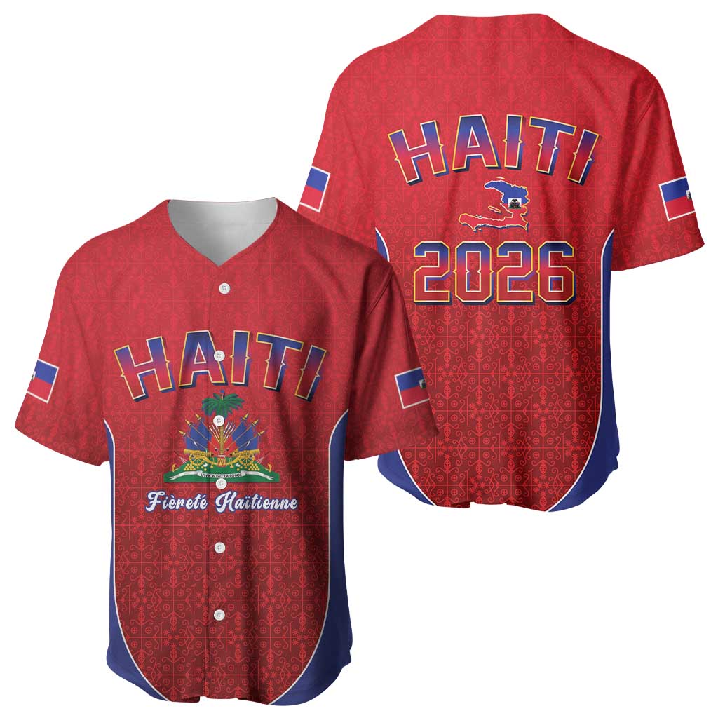 Afro-Haitians World Football 2026 Baseball Jersey Haiti est de Retour Red Voodoo Veve Spirits LT9
