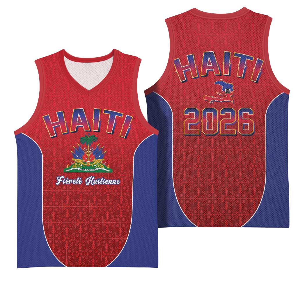 Afro-Haitians World Football 2026 Basketball Jersey Haiti est de Retour Red Voodoo Veve Spirits - African Pride