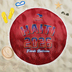 Afro-Haitians World Football 2026 Beach Blanket Haiti est de Retour Red Voodoo Veve Spirits - African Pride
