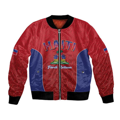 Afro-Haitians World Football 2026 Bomber Jacket Haiti est de Retour Red Voodoo Veve Spirits - African Pride