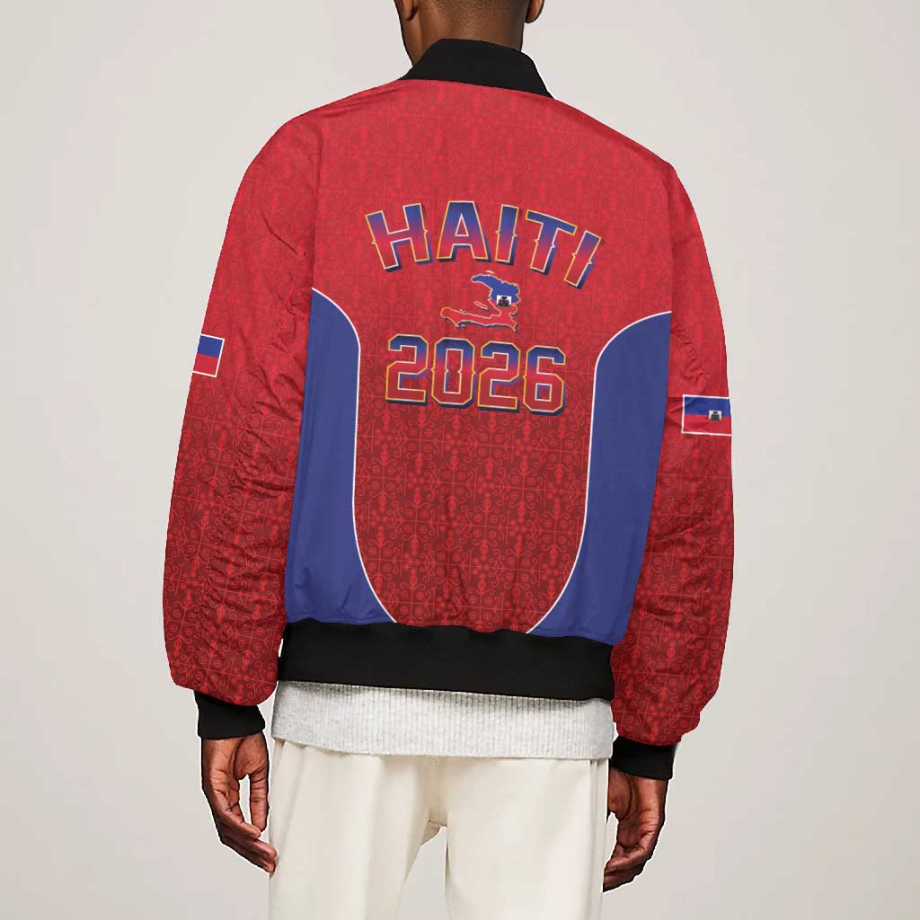 Afro-Haitians World Football 2026 Bomber Jacket Haiti est de Retour Red Voodoo Veve Spirits - African Pride