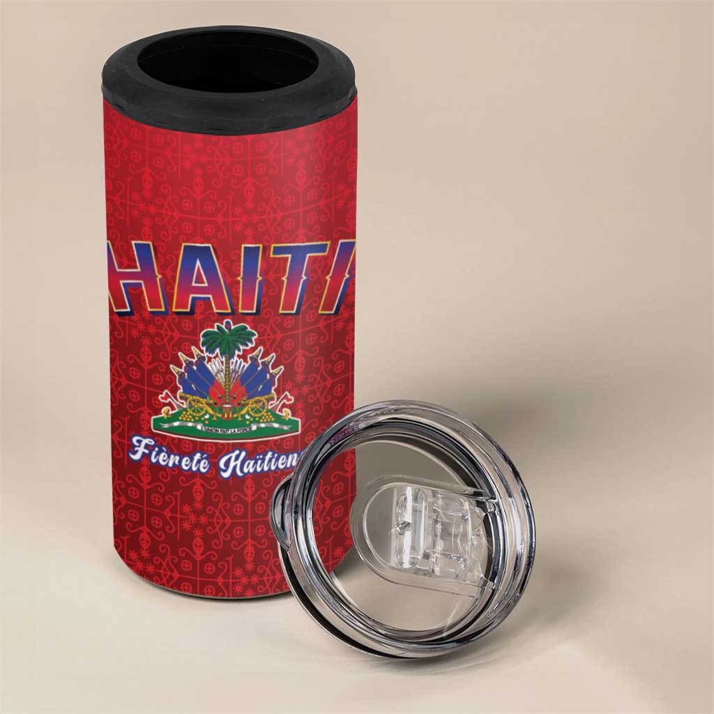 Afro-Haitians World Football 2026 4 in 1 Can Cooler Tumbler Haiti est de Retour Red Voodoo Veve Spirits - African Pride