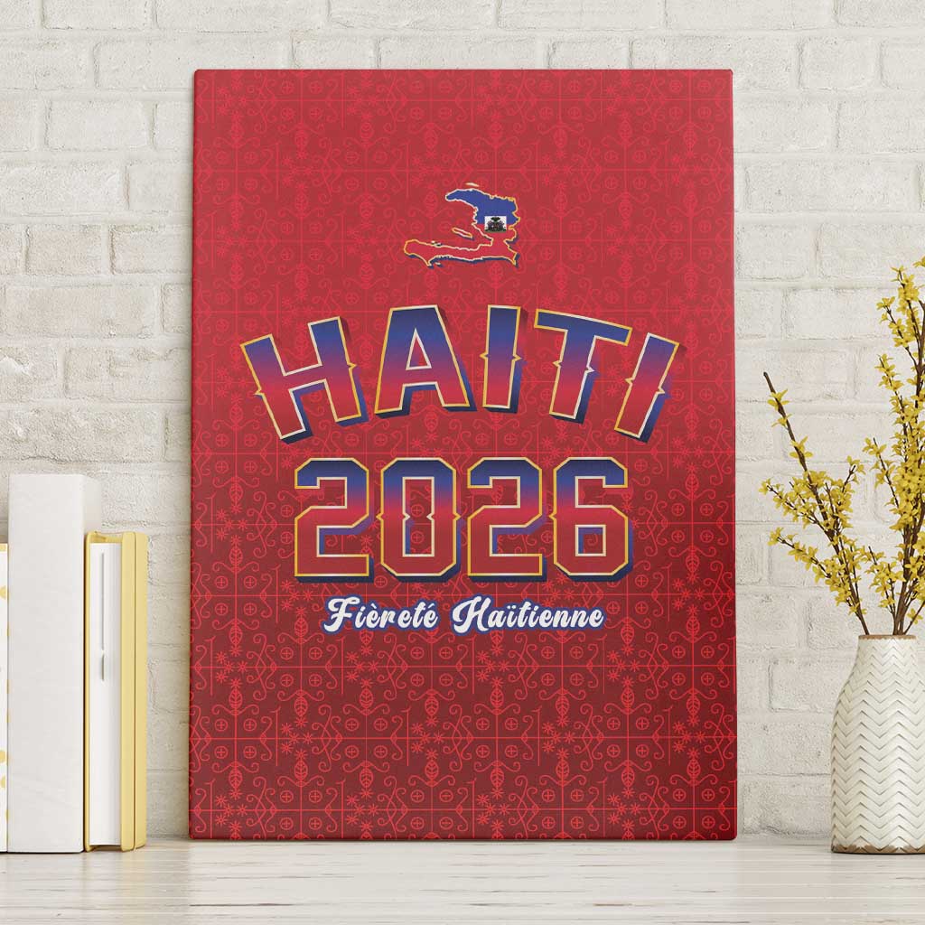 Afro-Haitians World Football 2026 Canvas Wall Art Haiti est de Retour Red Voodoo Veve Spirits - African Pride
