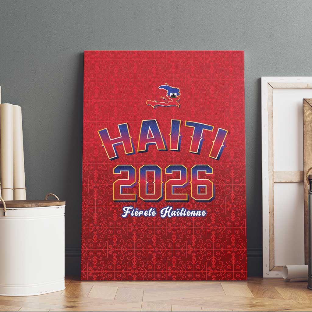 Afro-Haitians World Football 2026 Canvas Wall Art Haiti est de Retour Red Voodoo Veve Spirits - African Pride