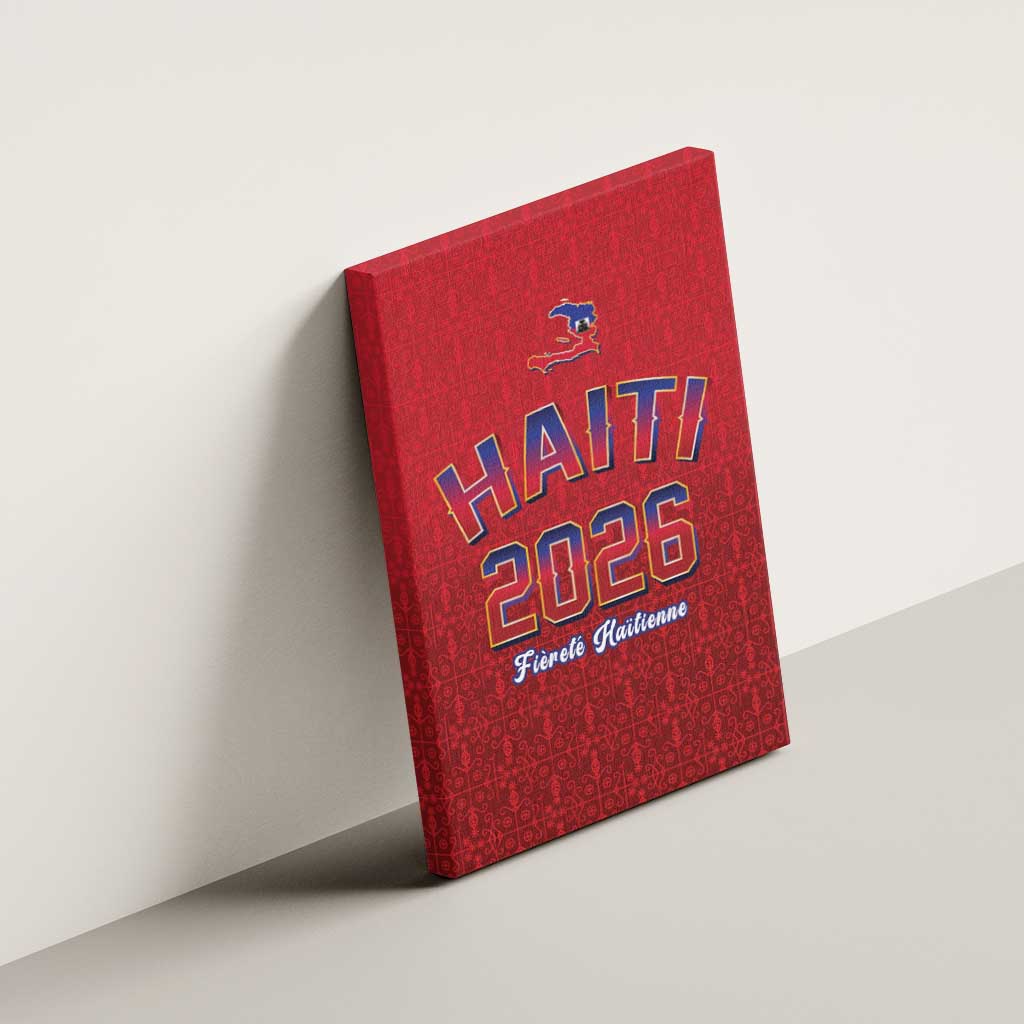 Afro-Haitians World Football 2026 Canvas Wall Art Haiti est de Retour Red Voodoo Veve Spirits - African Pride