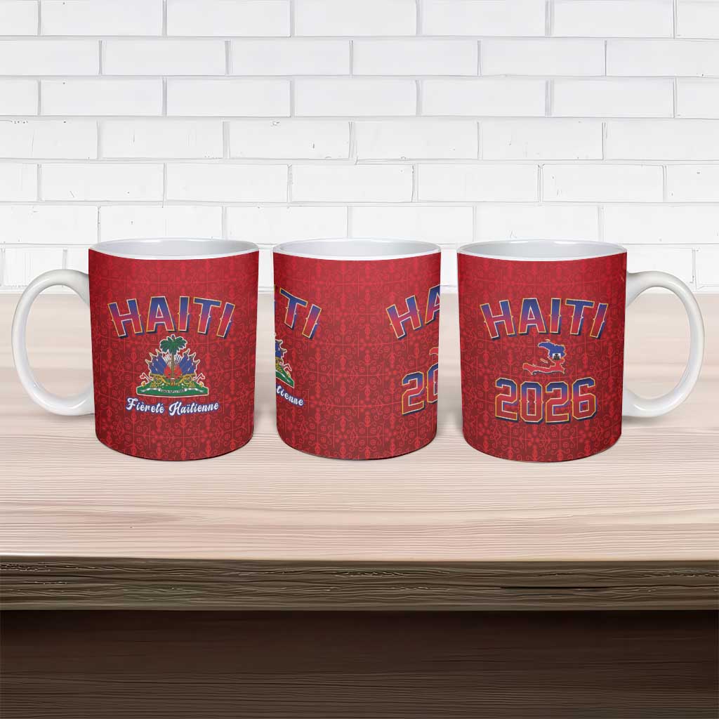 Afro-Haitians World Football 2026 Ceramic Mug Haiti est de Retour Red Voodoo Veve Spirits