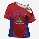Afro-Haitians World Football 2026 Cross Shoulder Shirt Haiti est de Retour Red Voodoo Veve Spirits