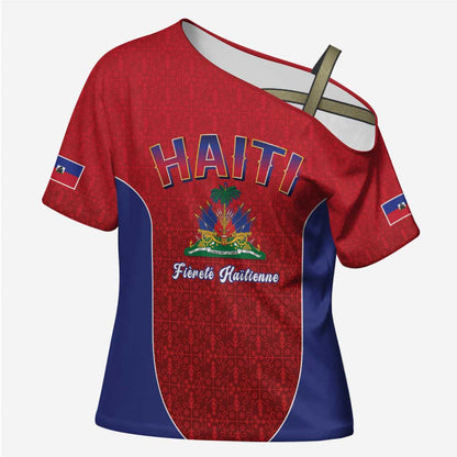 Afro-Haitians World Football 2026 Cross Shoulder Shirt Haiti est de Retour Red Voodoo Veve Spirits
