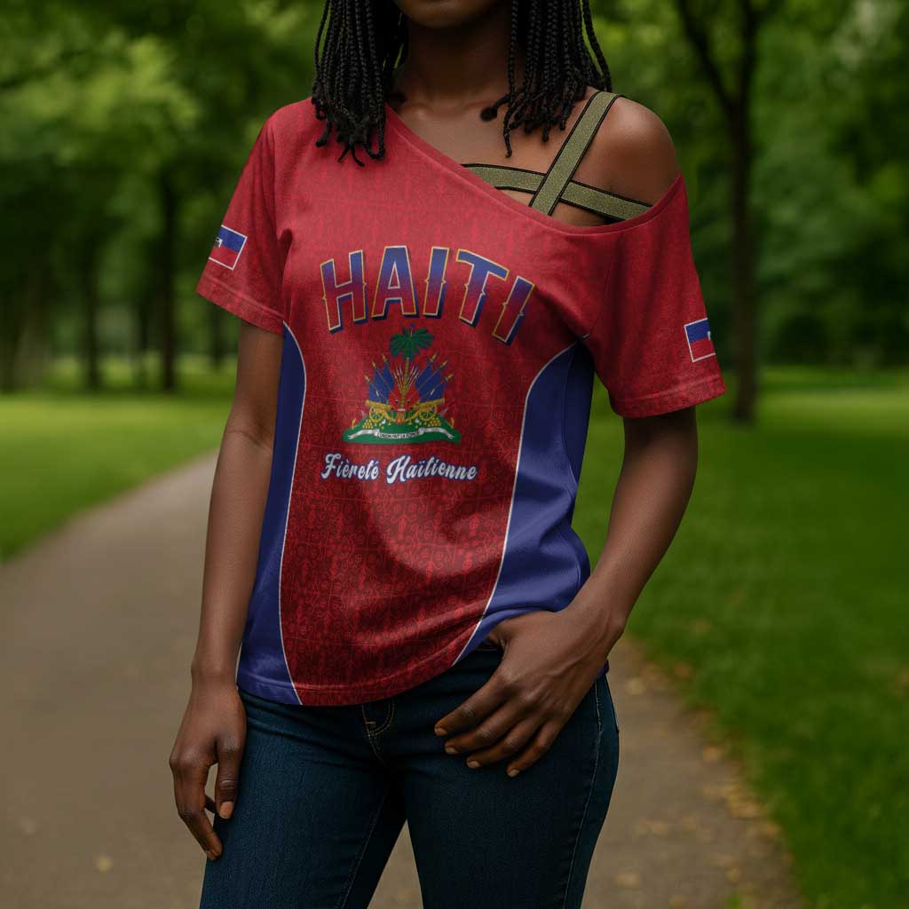 Afro-Haitians World Football 2026 Cross Shoulder Shirt Haiti est de Retour Red Voodoo Veve Spirits