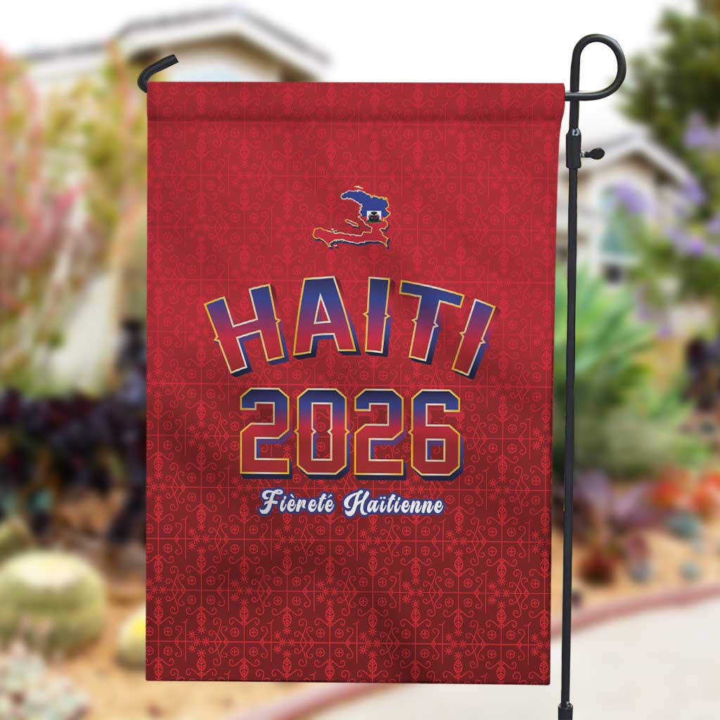 Afro-Haitians World Football 2026 Garden Flag Haiti est de Retour Red Voodoo Veve Spirits - African Pride