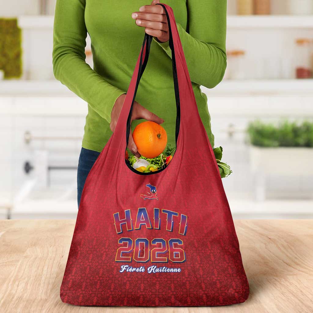 Afro-Haitians World Football 2026 Grocery Bag Haiti est de Retour Red Voodoo Veve Spirits - African Pride