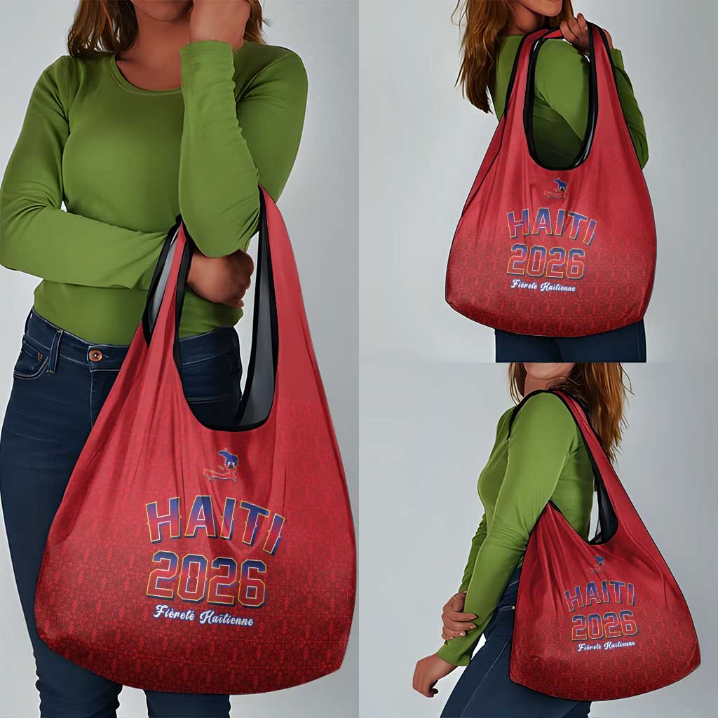Afro-Haitians World Football 2026 Grocery Bag Haiti est de Retour Red Voodoo Veve Spirits - African Pride
