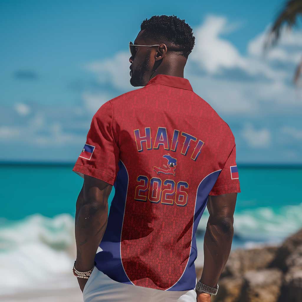 Afro-Haitians World Football 2026 Hawaiian Shirt Haiti est de Retour Red Voodoo Veve Spirits LT9