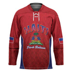 Afro-Haitians World Football 2026 Hockey Jersey Haiti est de Retour Red Voodoo Veve Spirits