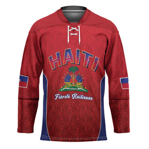 Afro-Haitians World Football 2026 Hockey Jersey Haiti est de Retour Red Voodoo Veve Spirits