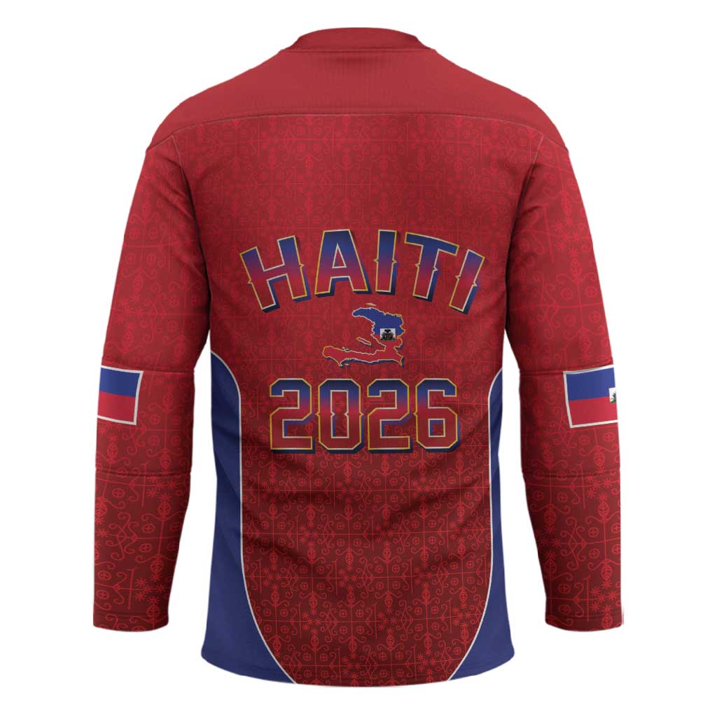Afro-Haitians World Football 2026 Hockey Jersey Haiti est de Retour Red Voodoo Veve Spirits
