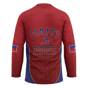 Afro-Haitians World Football 2026 Hockey Jersey Haiti est de Retour Red Voodoo Veve Spirits