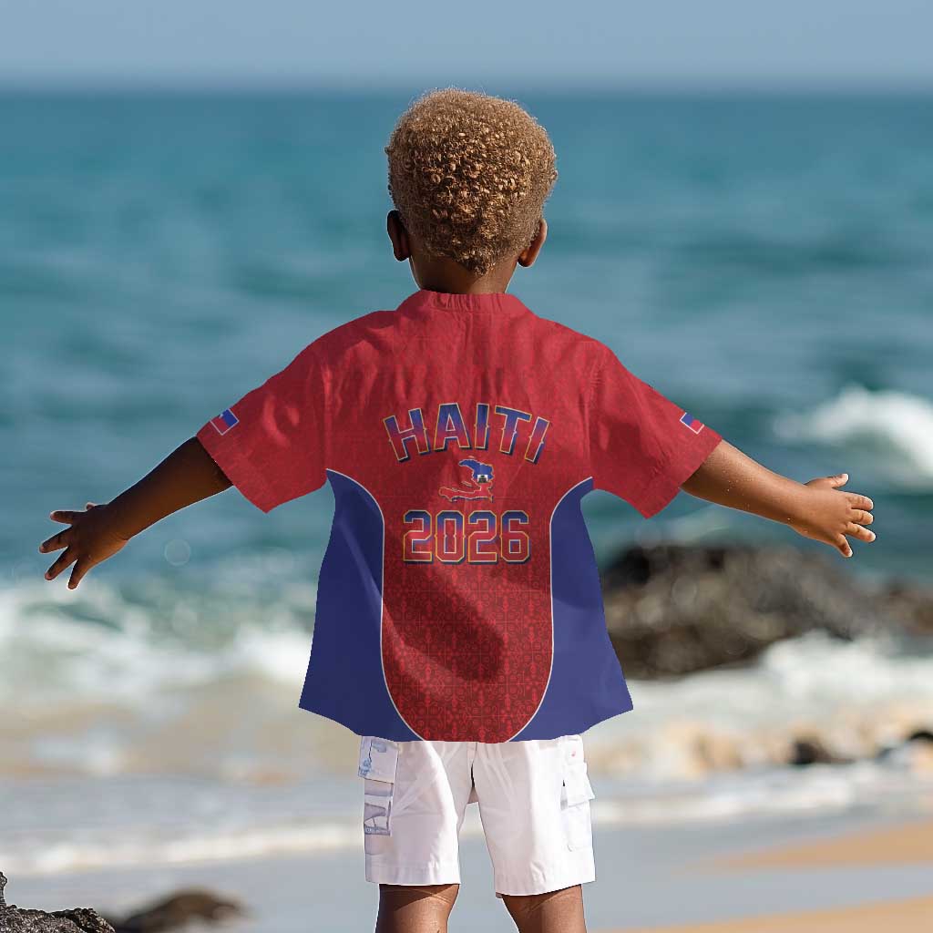 Afro-Haitians World Football 2026 Kid Hawaiian Shirt Haiti est de Retour Red Voodoo Veve Spirits - African Pride