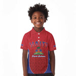 Afro-Haitians World Football 2026 Kid Polo Shirt Haiti est de Retour Red Voodoo Veve Spirits - African Pride