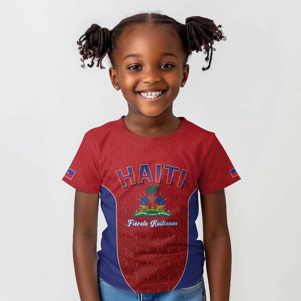 Afro-Haitians World Football 2026 Kid T shirt Haiti est de Retour Red Voodoo Veve Spirits - African Pride
