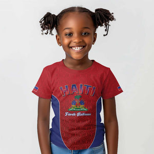 Afro-Haitians World Football 2026 Kid T shirt Haiti est de Retour Red Voodoo Veve Spirits - African Pride