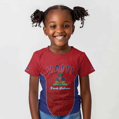 Afro-Haitians World Football 2026 Kid T shirt Haiti est de Retour Red Voodoo Veve Spirits - African Pride
