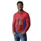 Afro-Haitians World Football 2026 Long Sleeve Polo Shirt Haiti est de Retour Red Voodoo Veve Spirits - African Pride